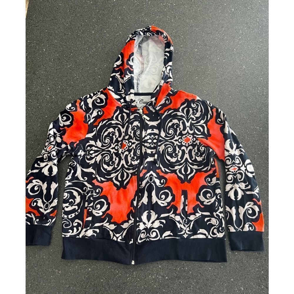 Women's Onque Casuals Hoodie M Red Blue size M - Picture 3 of 7